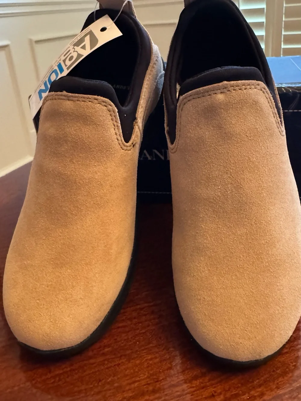 Lands' End Kids Shoes Tan Suede All Weather Moccasin Slip-Ons